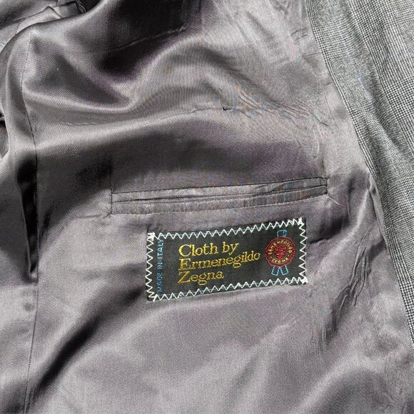 Vintage Heritage Ermenegildo Zegna Blazer Wool Sport Coat Grey 46R - Picture 8 of 10